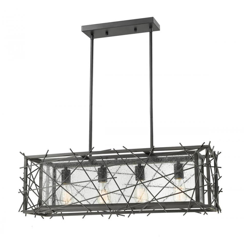 4 Light Linear Chandelier-Water Droplet