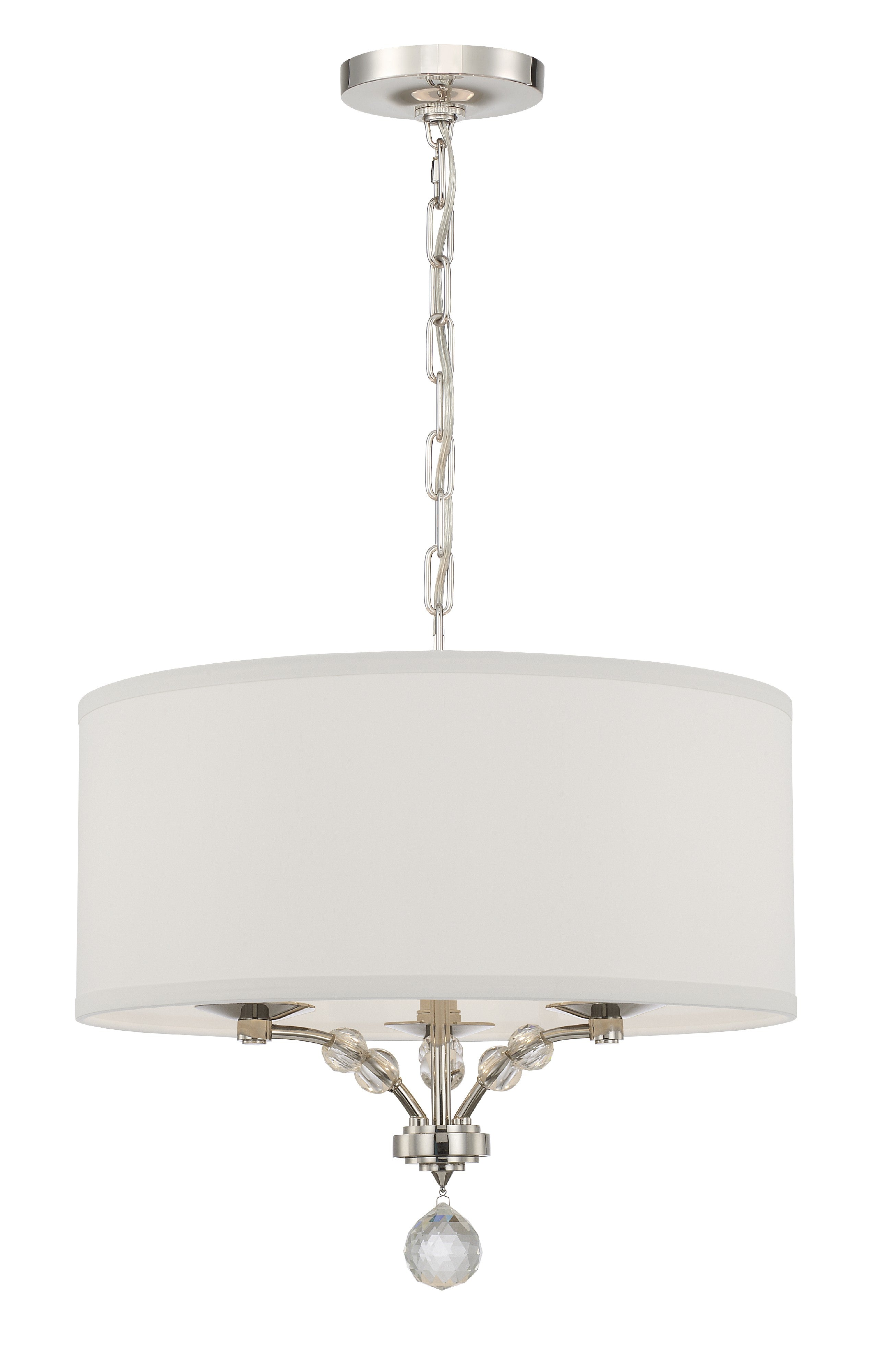 Crystorama Mirage 8005-PN – 18 Inch – 3 Light – Chandelier – Polished Nickel – Dry Rated