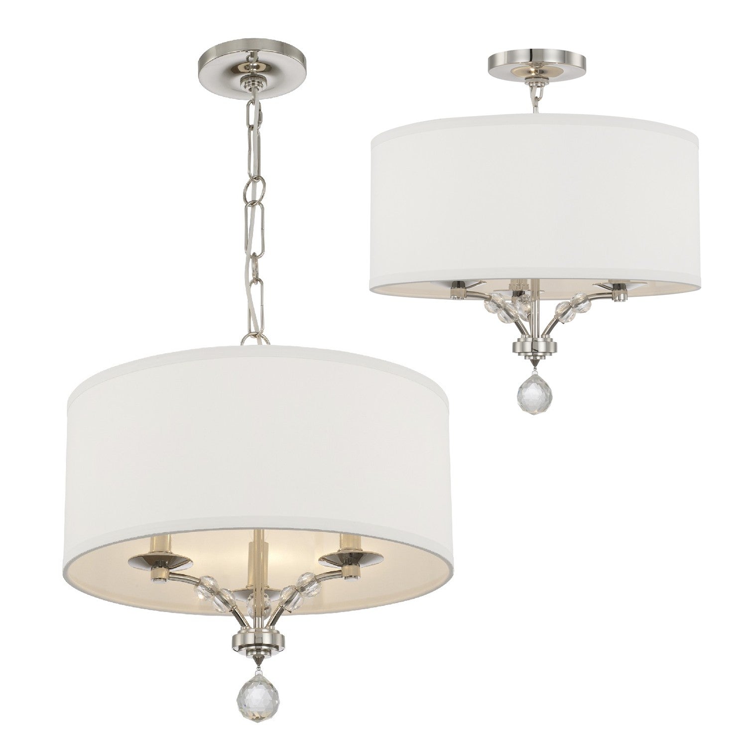 Crystorama Mirage 8005-PN – 18 Inch – 3 Light – Chandelier – Polished Nickel – Dry Rated