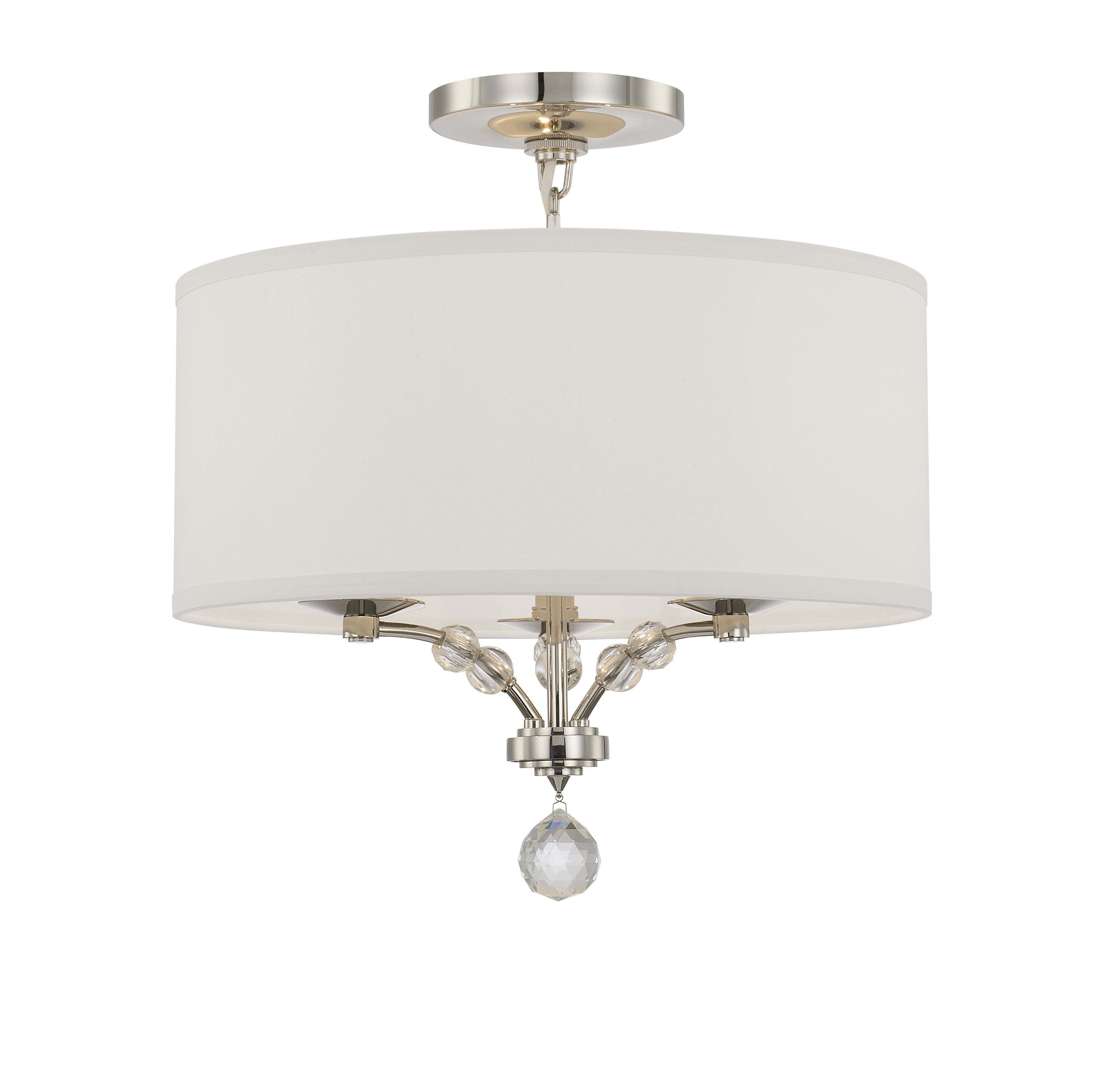 Crystorama Mirage 8005-PN_CEILING – 18 Inch – 3 Light – Semi Flush Mount Light – Polished Nickel – Dry Rated