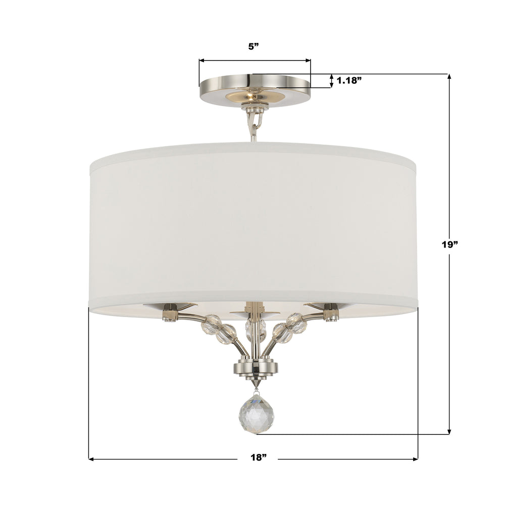 Crystorama Lighting 8005-PN Ceiling Light Fixture, UL Dry Rated, Polished Nickel