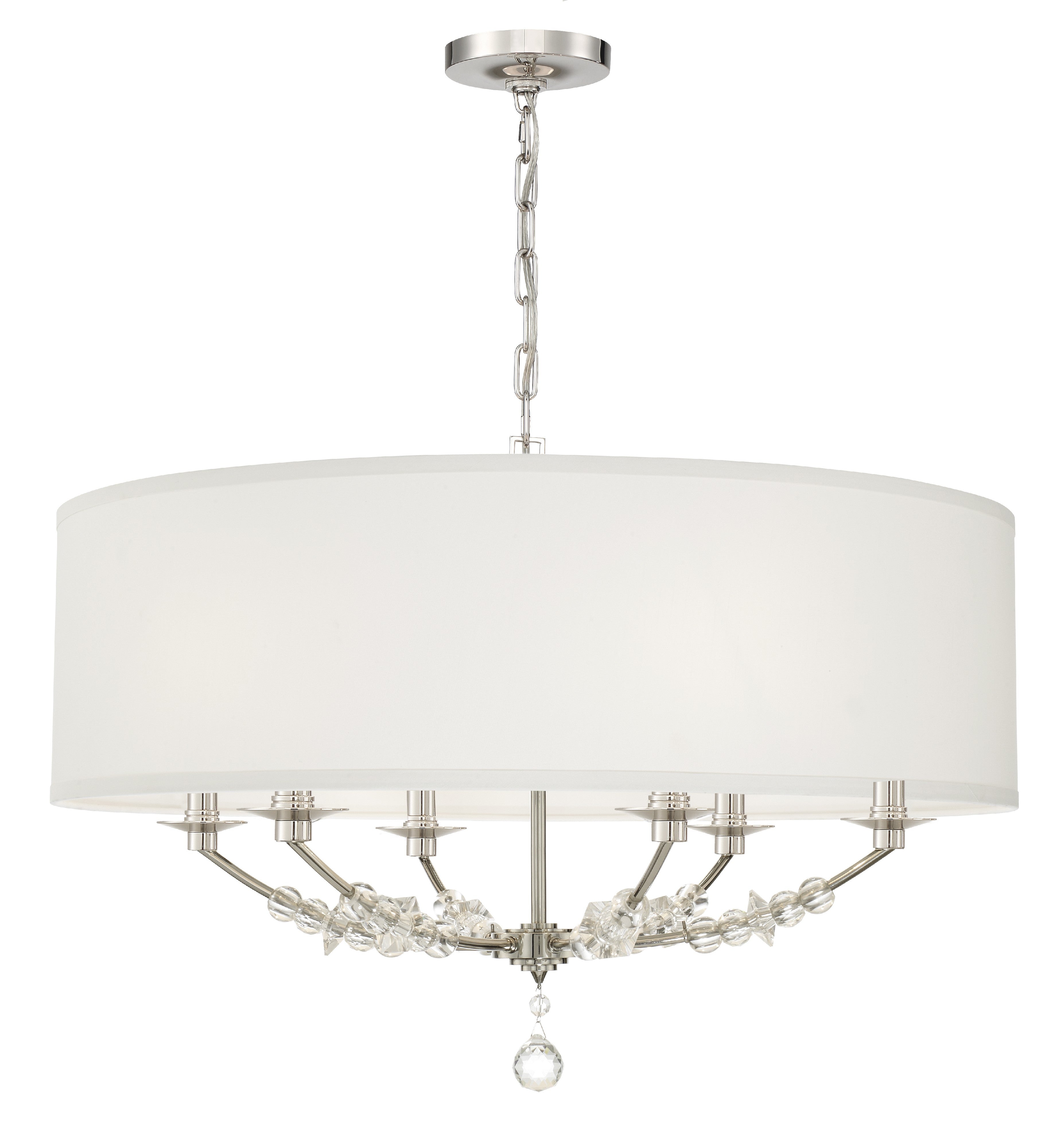 Crystorama Mirage 8006-PN – 30 Inch – 6 Light – Chandelier – Polished Nickel – Dry Rated