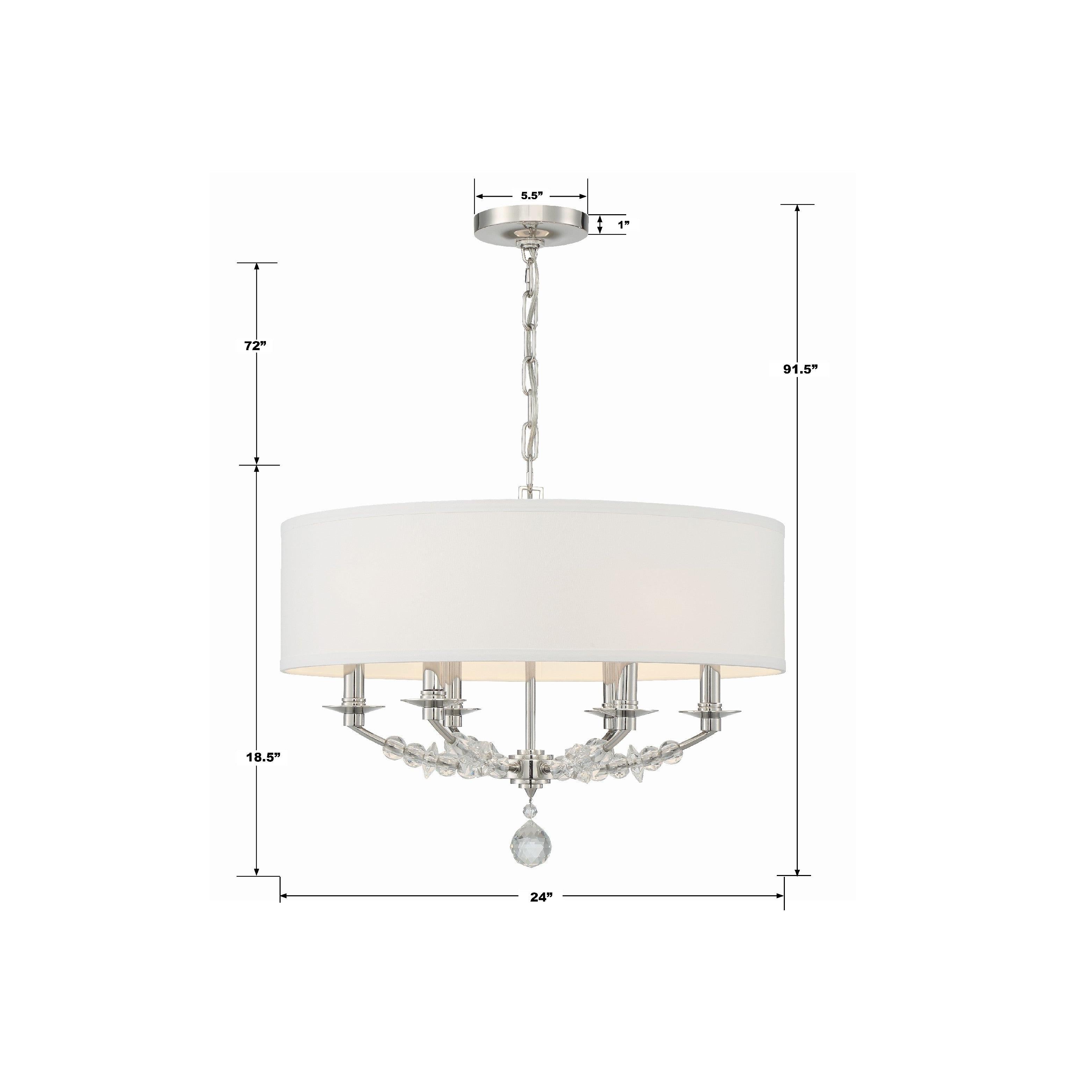 Crystorama Mirage 8016-PN – 24 Inch – 6 Light – Chandelier – Polished Nickel – Dry Rated