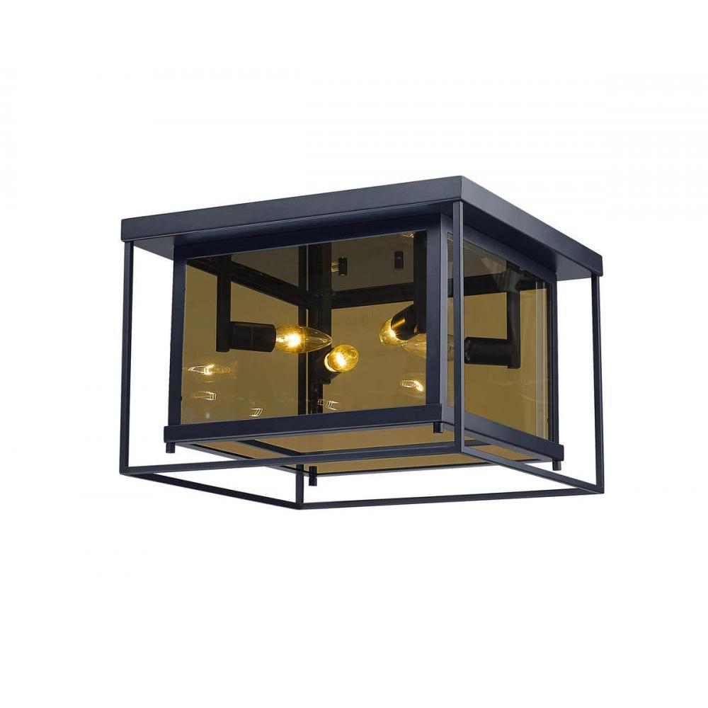 4 Light Flush Mount Light-Smoke