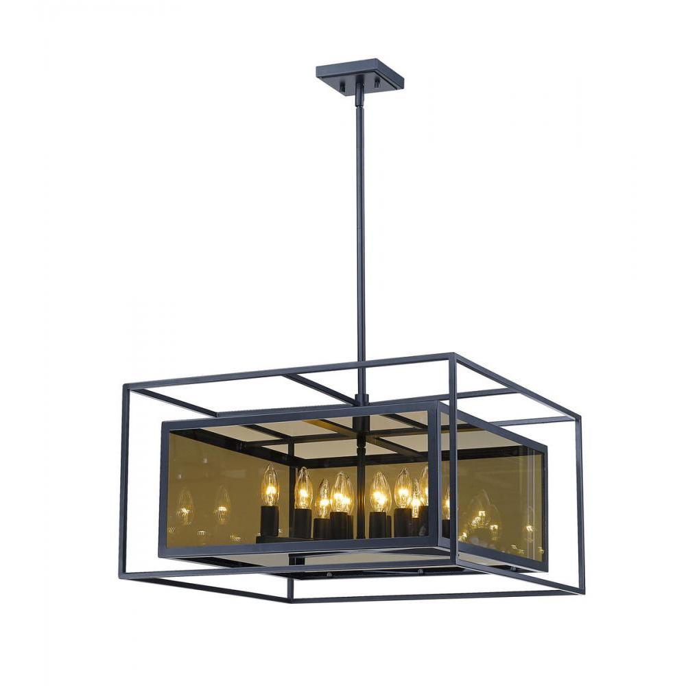 12 Light Chandelier-Smoke