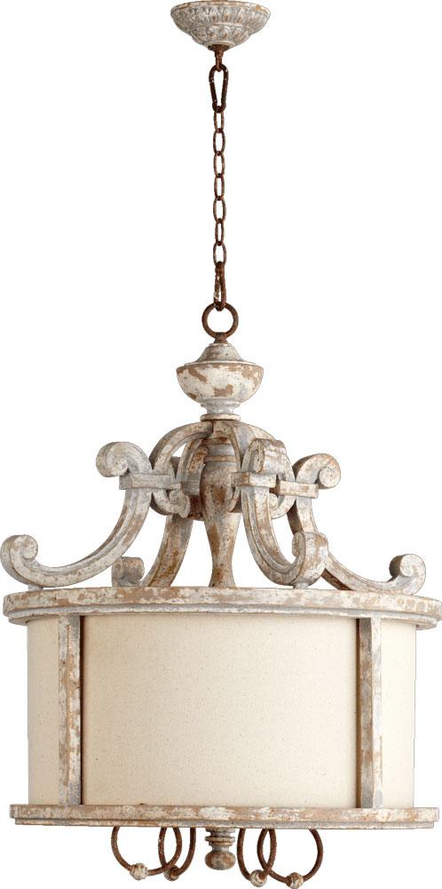 Quorum Lighting LA MAISON 8052-4-56 Pendant Traditional - Manchester Grey W Rust Accents