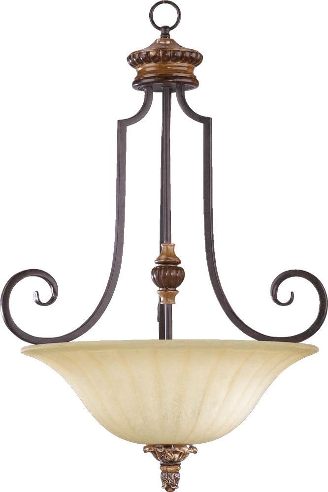 Quorum Lighting CAPELLA 8101-3-44 Pendant Traditional - Toasted Sienna With Golden Fawn