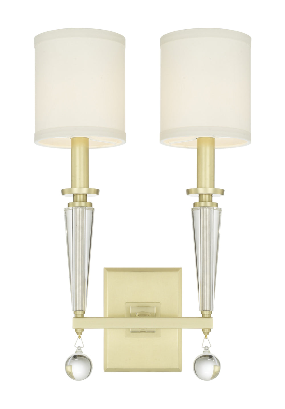 Crystorama Lighting 8102-AG Paxton 2 Light Sconce, UL Dry Rated, Aged Brass