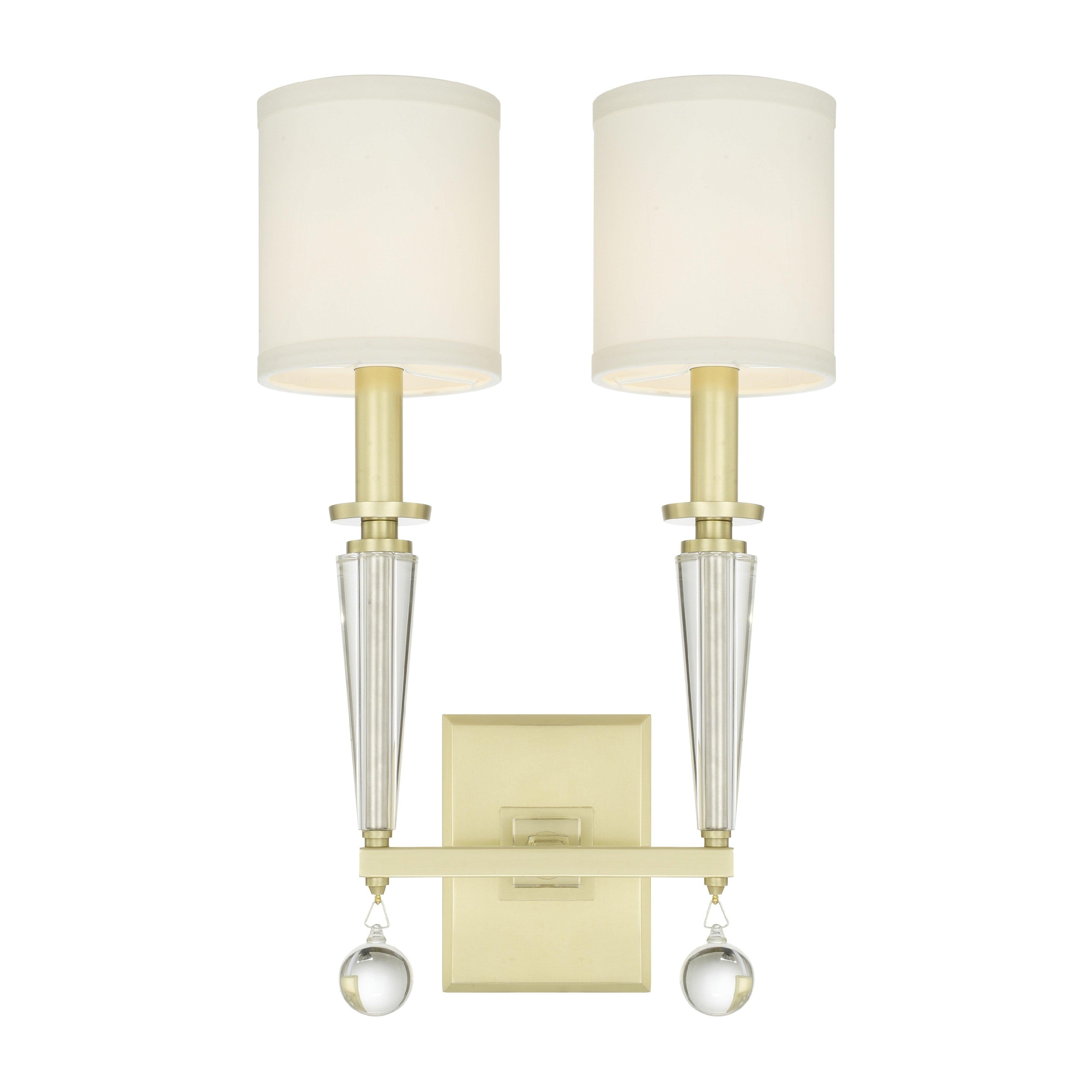 Crystorama Paxton 8102-AG – 11.5 Inch – 2 Light – Sconce – Aged Brass – Dry Rated