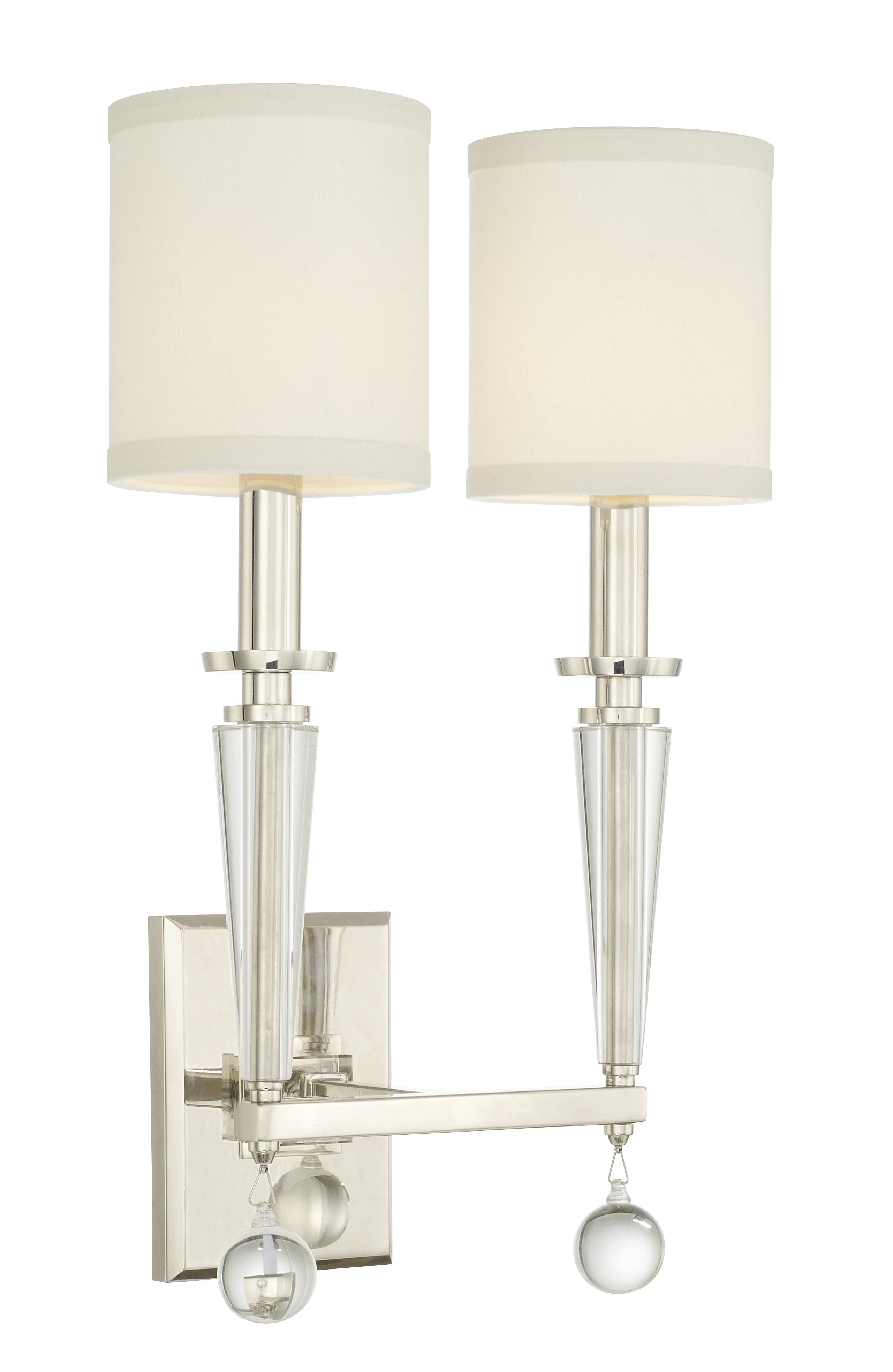 Crystorama Paxton 8102-PN – 11.5 Inch – 2 Light – Sconce – Polished Nickel – Dry Rated