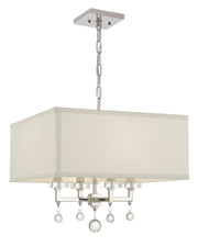 Crystorama Paxton 8105-PN – 16 Inch – 4 Light – Chandelier – Polished Nickel – Dry Rated