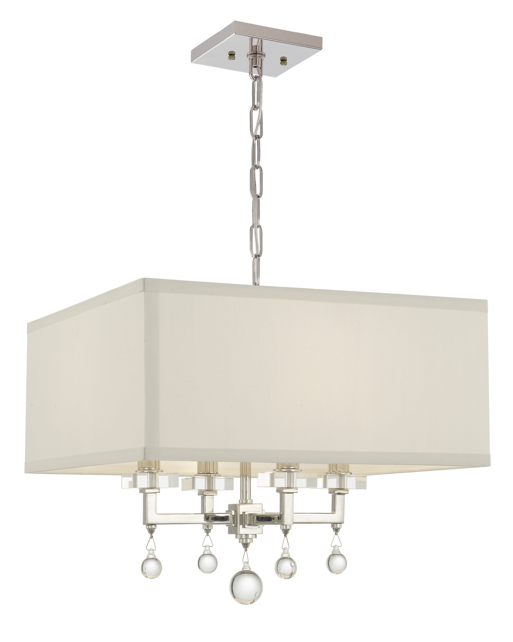 Crystorama Paxton 8105-PN – 16 Inch – 4 Light – Chandelier – Polished Nickel – Dry Rated