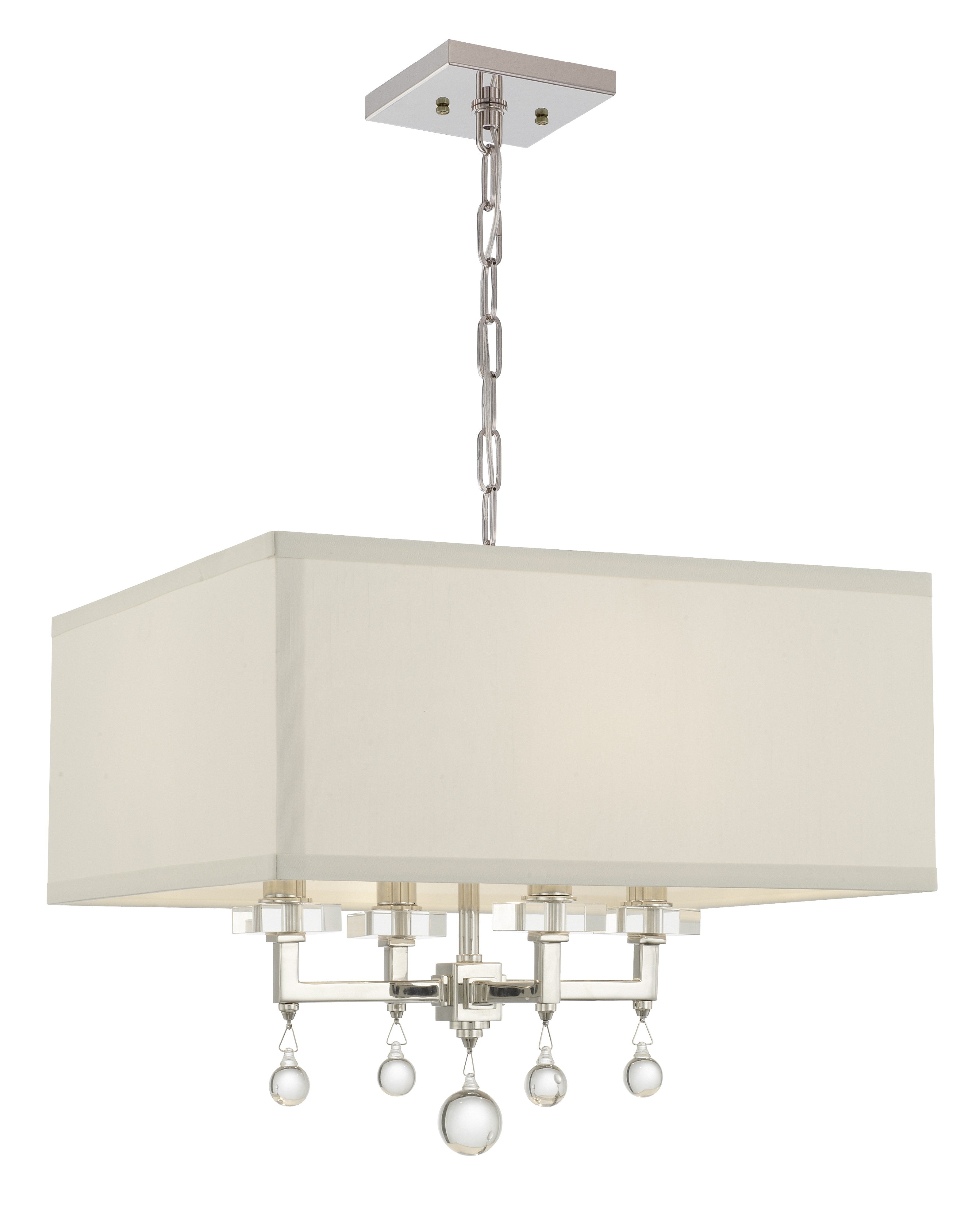 Crystorama Paxton 8105-PN – 16 Inch – 4 Light – Chandelier – Polished Nickel – Dry Rated