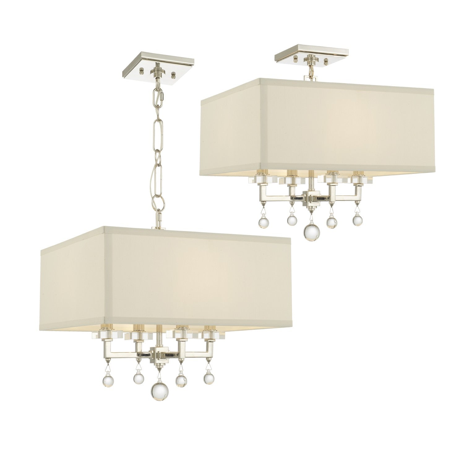 Crystorama Paxton 8105-PN – 16 Inch – 4 Light – Chandelier – Polished Nickel – Dry Rated