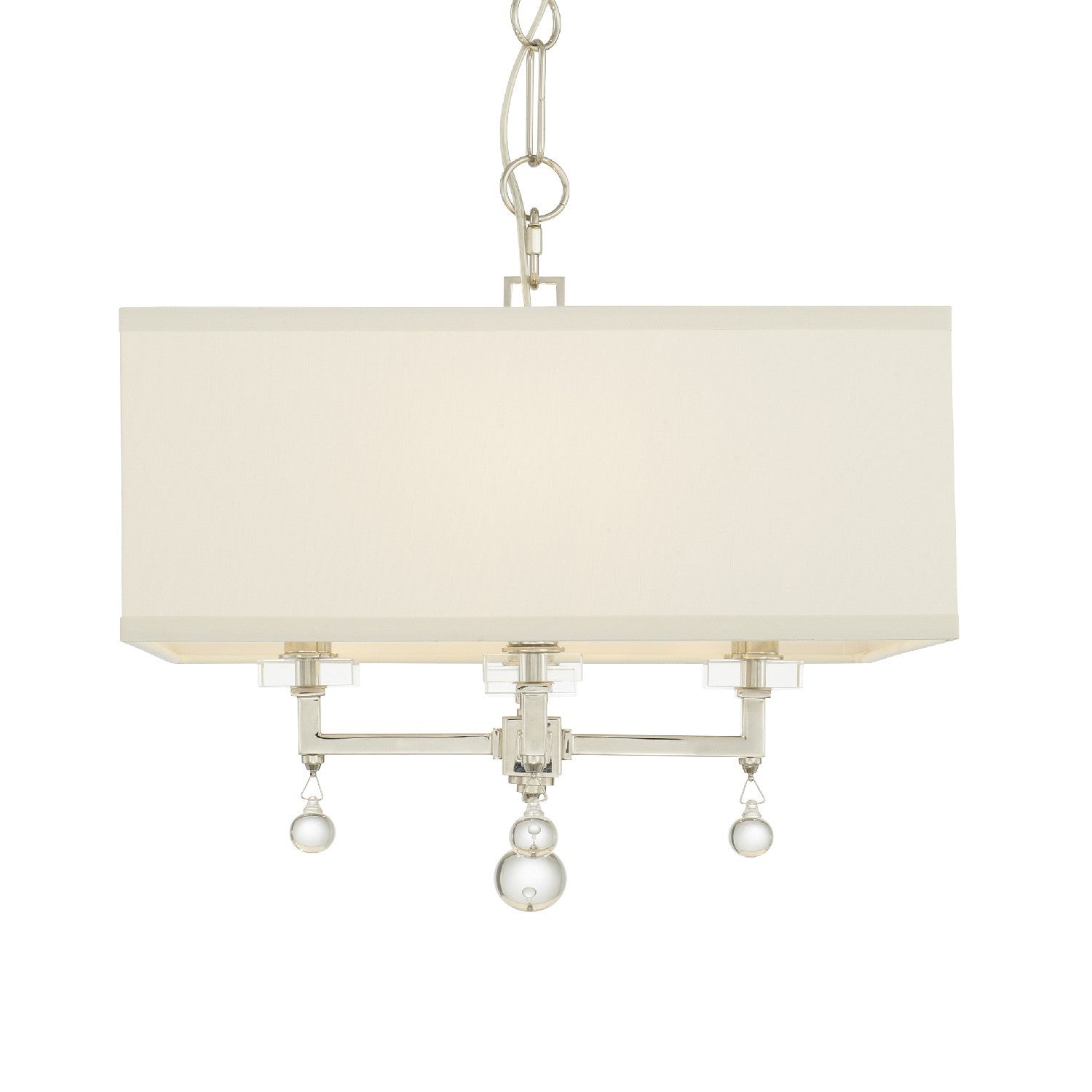 Crystorama Paxton 8105-PN – 16 Inch – 4 Light – Chandelier – Polished Nickel – Dry Rated