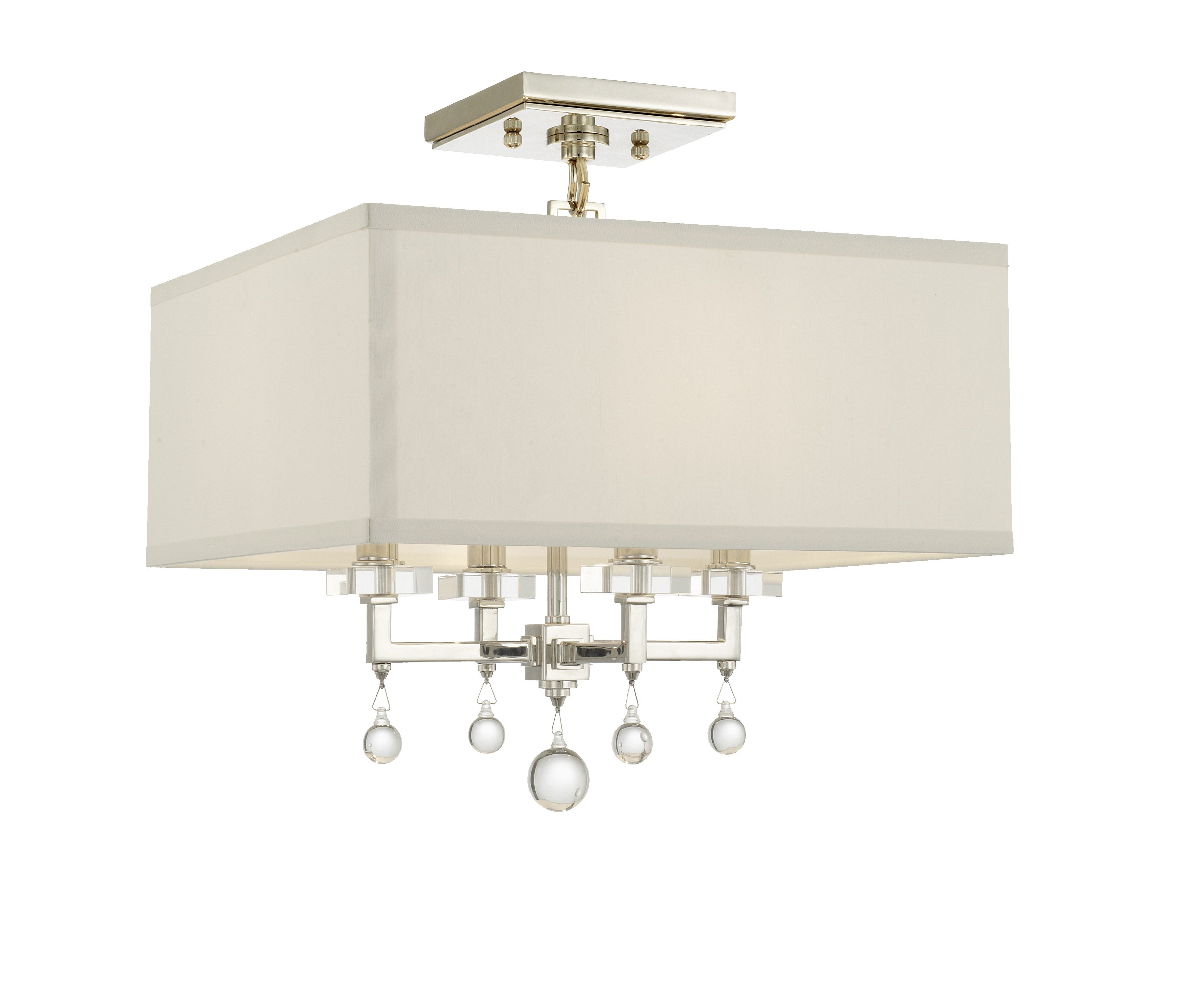 Crystorama Paxton 8105-PN_CEILING – 16 Inch – 4 Light – Semi Flush Mount Light – Polished Nickel – Dry Rated