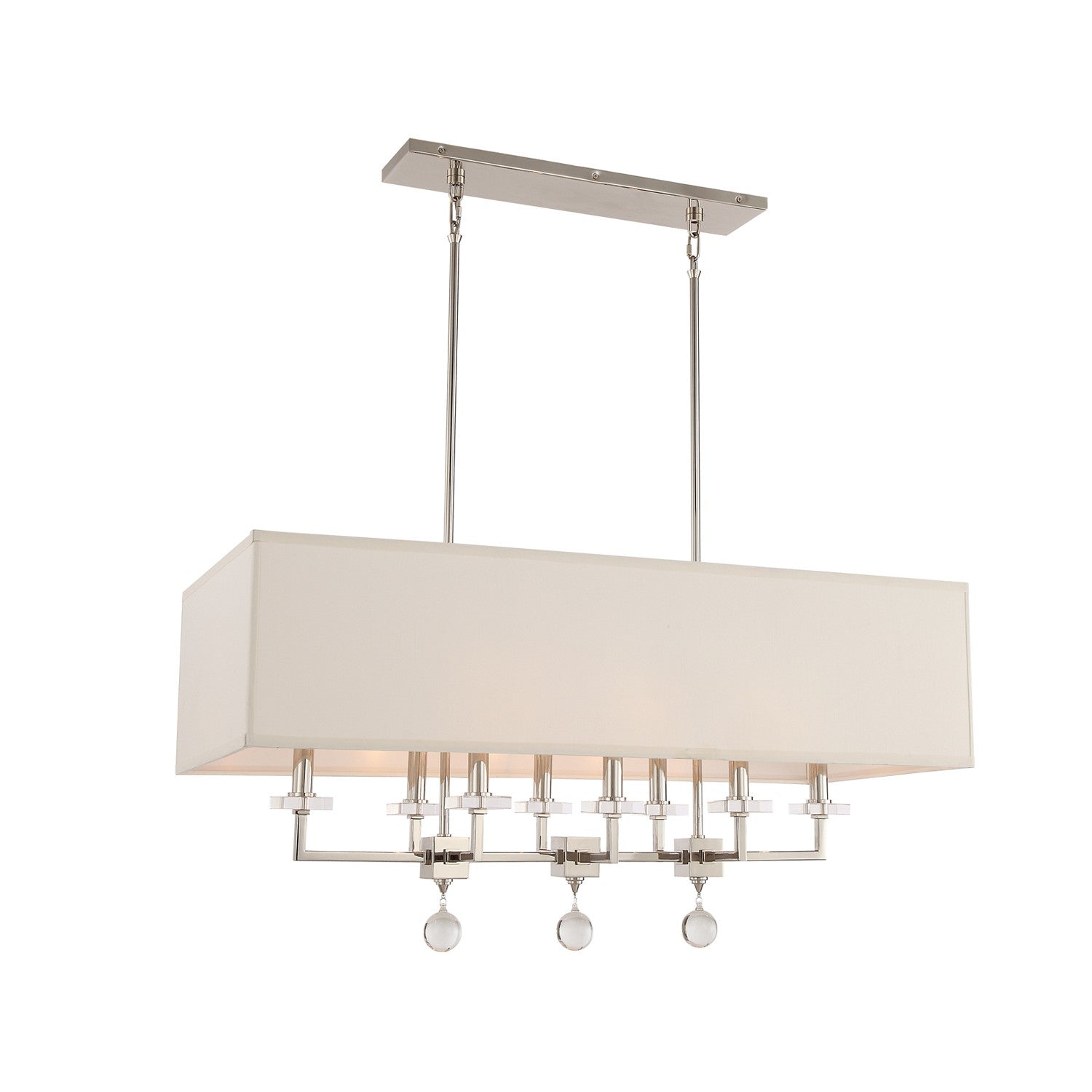 Crystorama Paxton 8109-PN – 38 Inch – 8 Light – Chandelier – Polished Nickel – Dry Rated