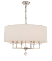 Crystorama Paxton 8116-PN – 25.5 Inch – 6 Light – Chandelier – Polished Nickel – Dry Rated