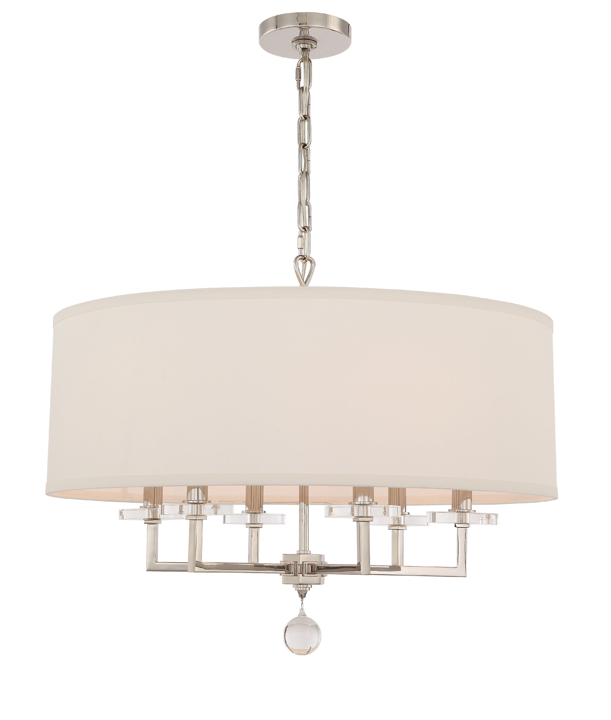 Crystorama Paxton 8116-PN – 25.5 Inch – 6 Light – Chandelier – Polished Nickel – Dry Rated