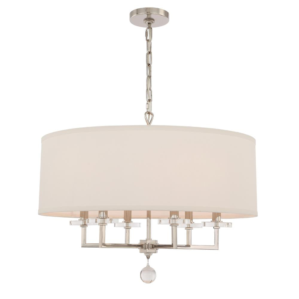 Crystorama PAXTON 8116-PN Chandelier Modern - Polished Nickel