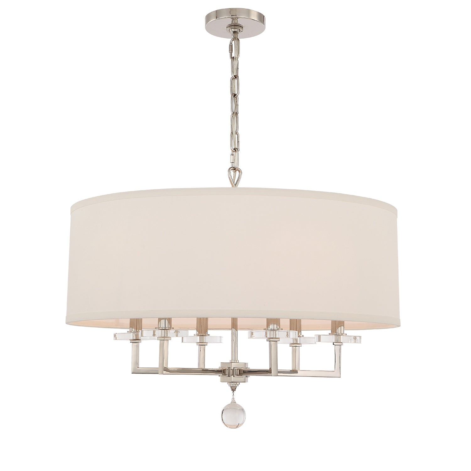 Crystorama Paxton 8116-PN – 25.5 Inch – 6 Light – Chandelier – Polished Nickel – Dry Rated