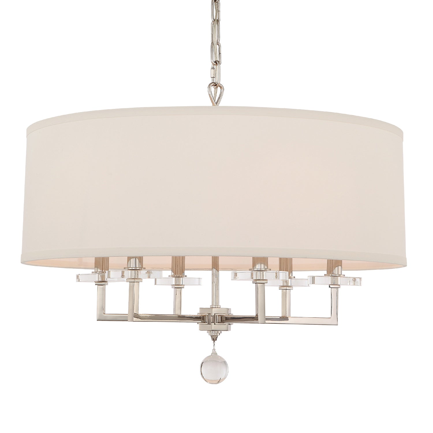 Crystorama Paxton 8116-PN – 25.5 Inch – 6 Light – Chandelier – Polished Nickel – Dry Rated