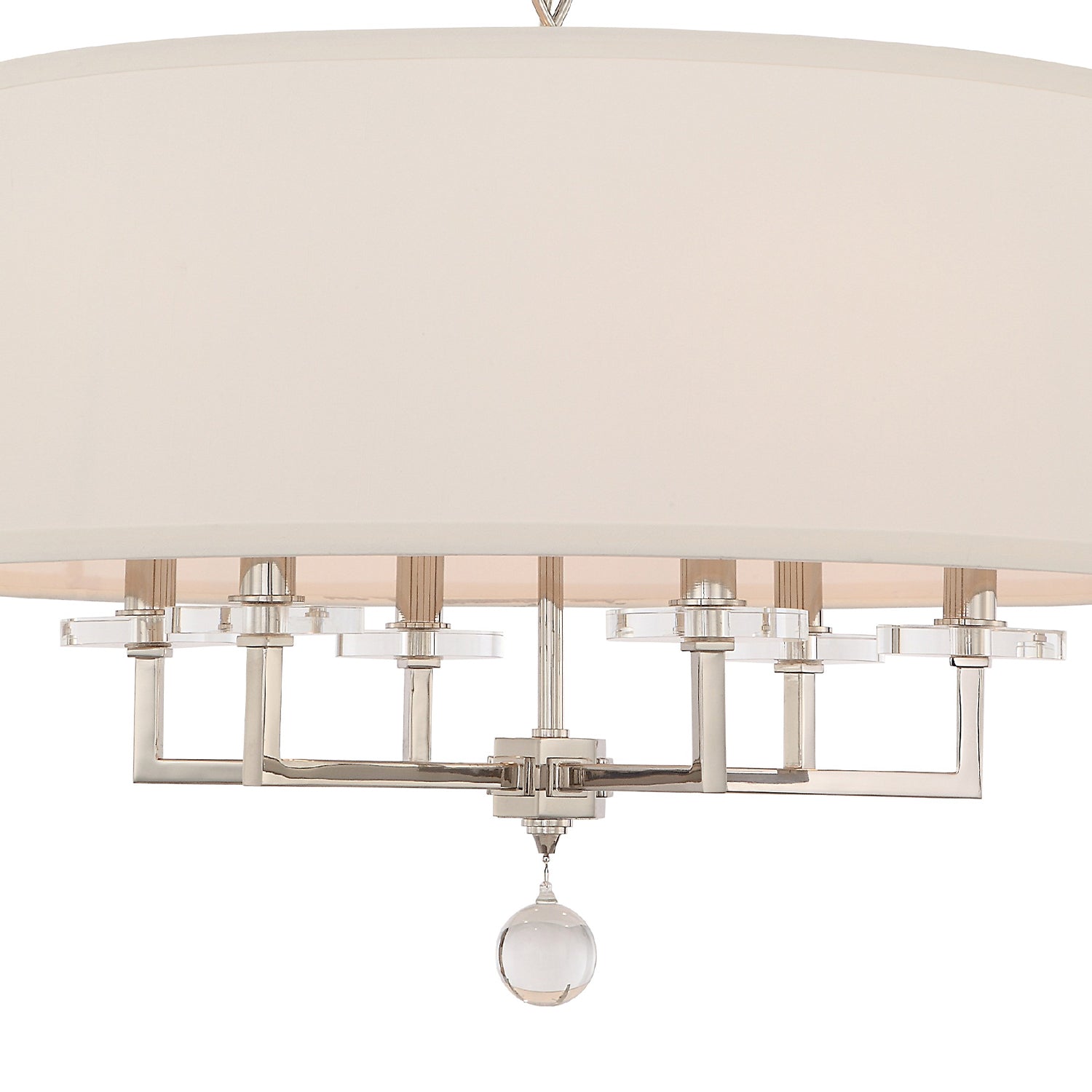 Crystorama Paxton 8116-PN – 25.5 Inch – 6 Light – Chandelier – Polished Nickel – Dry Rated