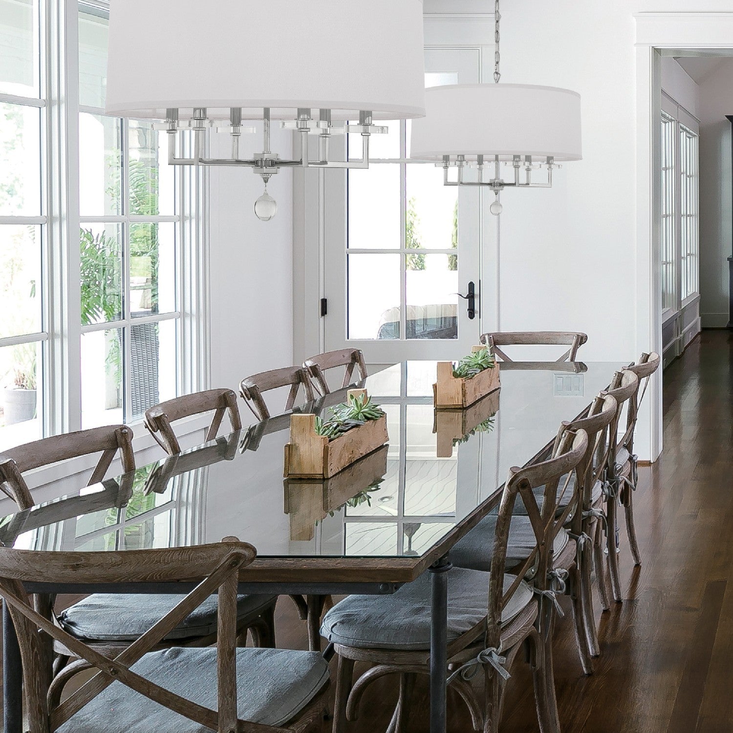 Crystorama Paxton 8116-PN – 25.5 Inch – 6 Light – Chandelier – Polished Nickel – Dry Rated