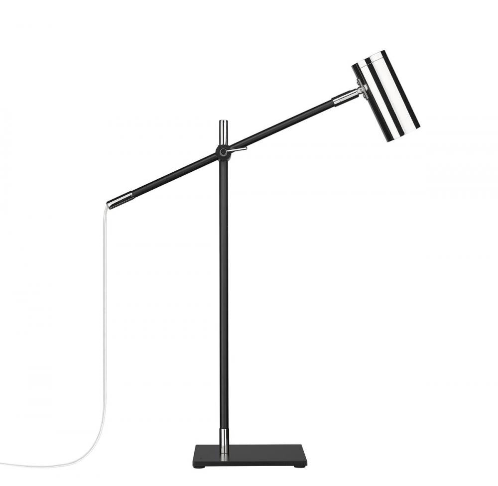 Z-Lite Lighting 814TL-MB-PN Modern Floor Lamp Contemporary - Matte Black, Polished Nickel (OPEN BOX SALE)