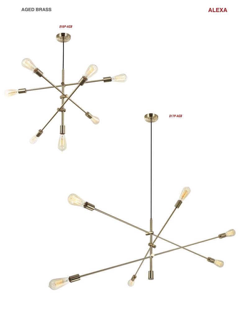 Dainolite 816P-AGB Pendant Transitional - Aged Brass