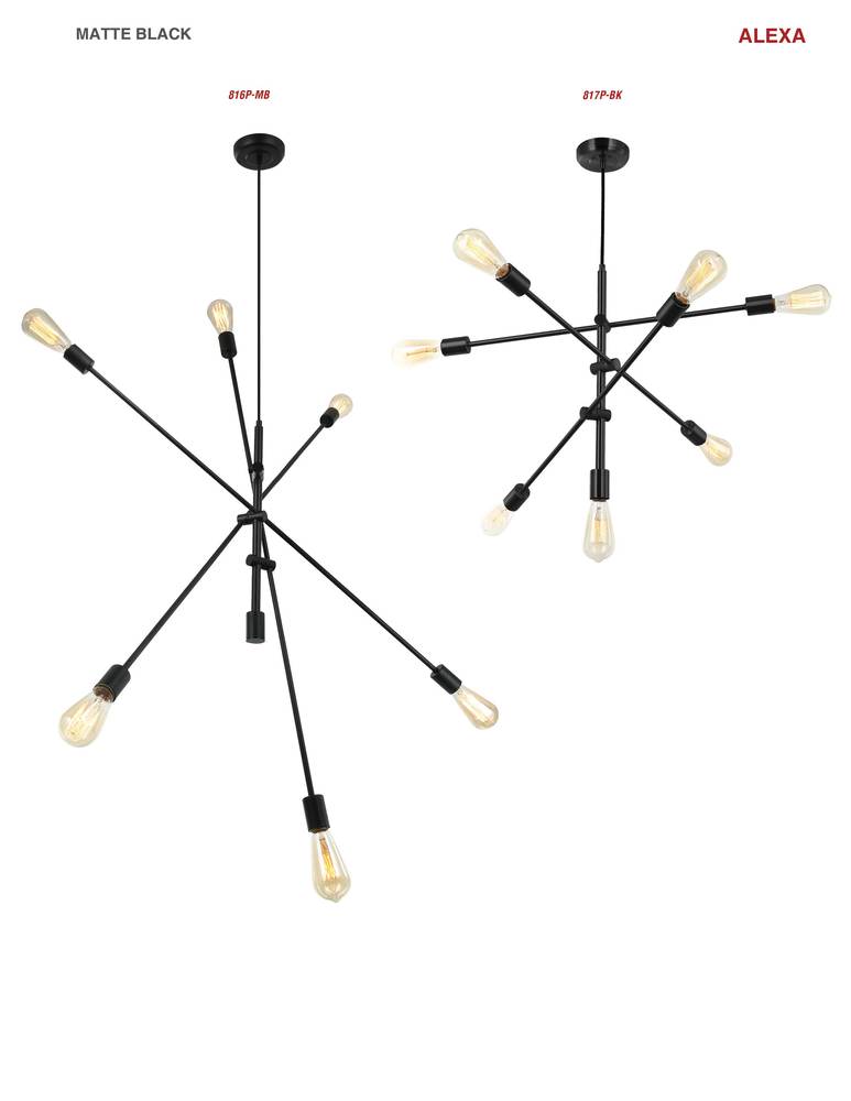 Dainolite 816P-MB Pendant Transitional - Matte Black