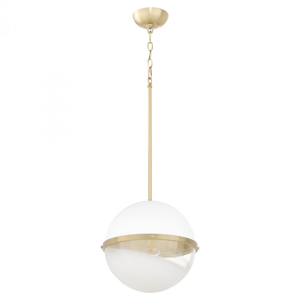 Quorum Lighting 82-12-0880 Pendant Contemporary - Studio White With Aged Brass