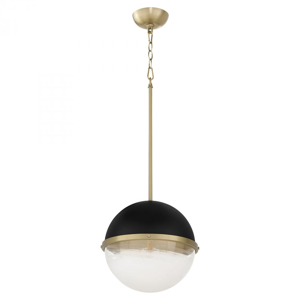 Quorum Lighting 82-12-6980 Pendant Contemporary - Textured Black With Aged Brass