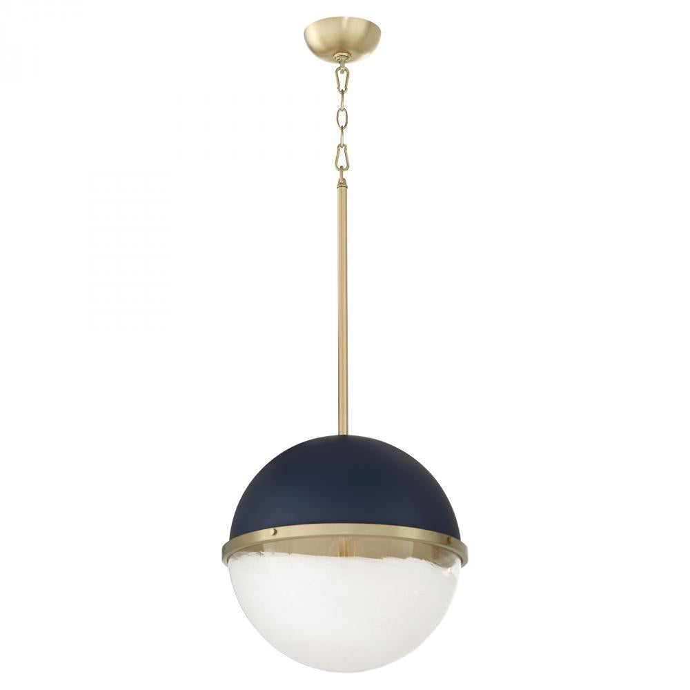 Quorum Lighting 82-14-3280 Pendant Contemporary - Blue With Aged Brass