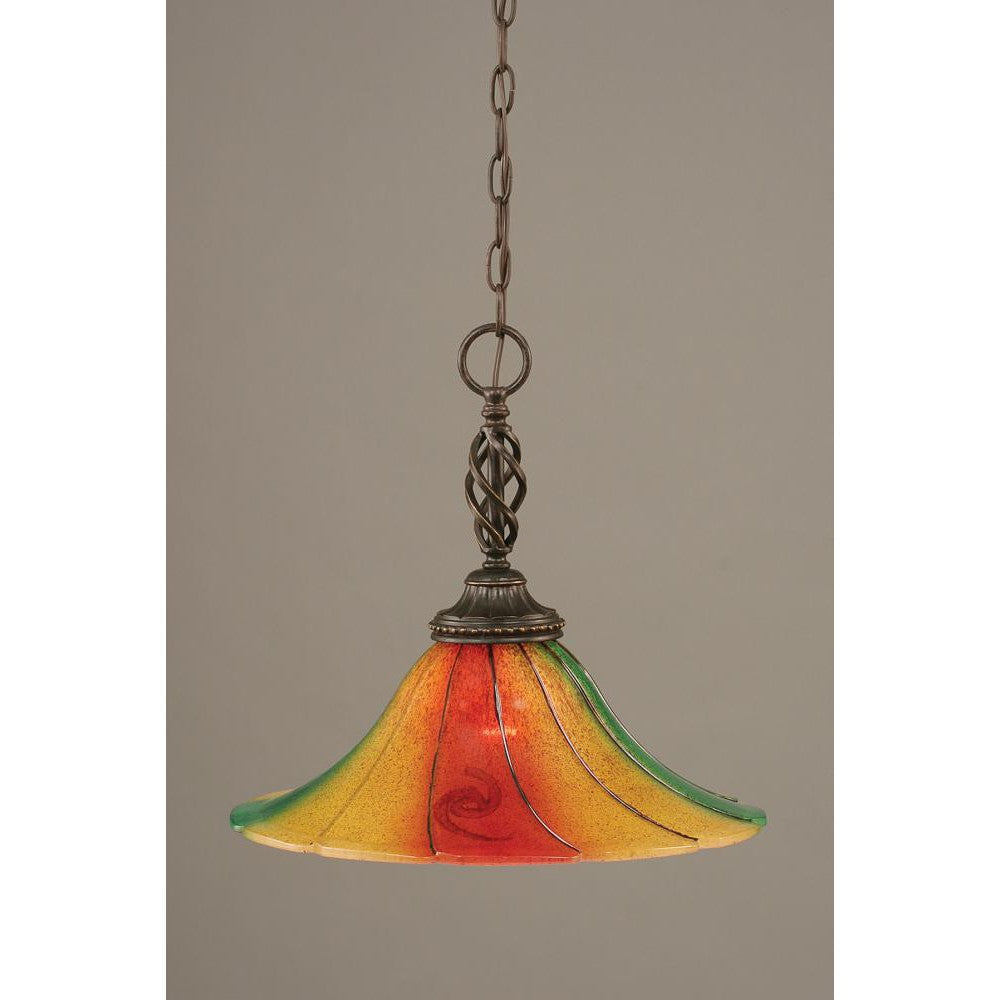 Toltec Company 82-DG-767 Pendant Art Glass - Black