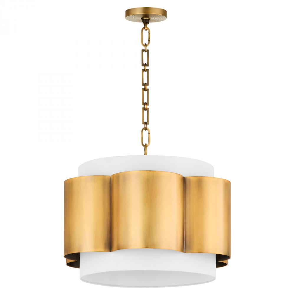 Quorum Lighting WARWICK 8229-4-47 Pendant - Non Lacquered Brass