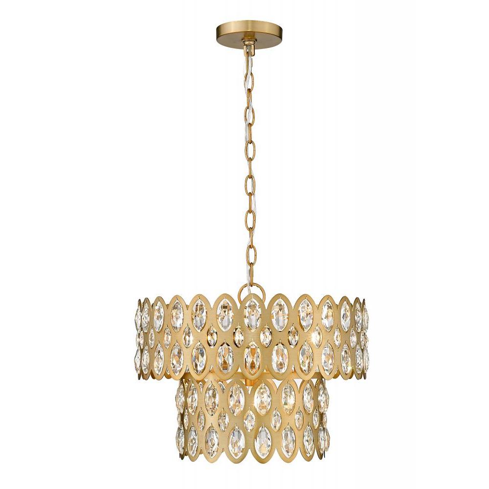 5 Light Pendant-Heirloom Brass