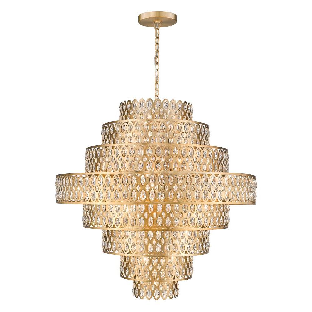 25 Light Chandelier-Heirloom Brass