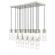 17 Light Linear Chandelier-Clear+Frosted