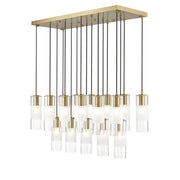 17 Light Linear Chandelier-Clear+Frosted