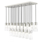 23 Light Linear Chandelier-Clear+Frosted