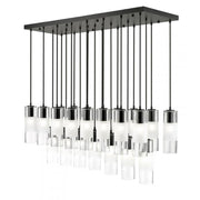 23 Light Linear Chandelier-Clear+Frosted