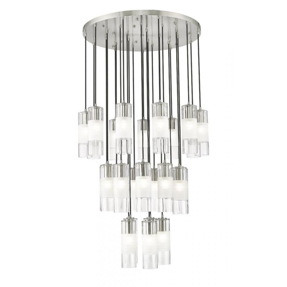 27 Light Chandelier-Clear+Frosted