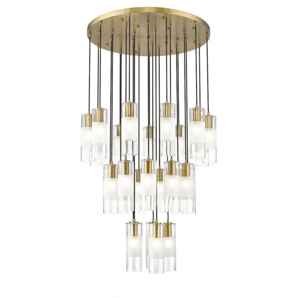 27 Light Chandelier-Clear+Frosted