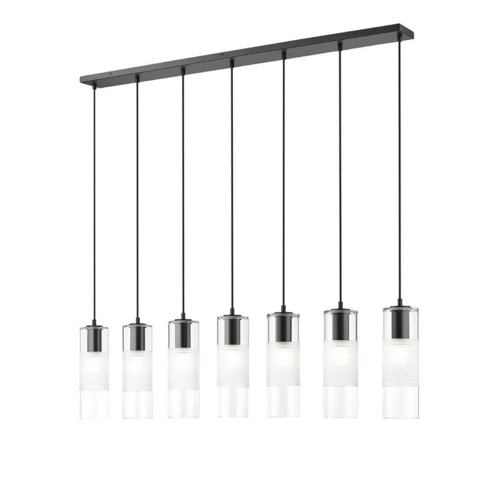 Z-Lite Lighting 824P-7L-MB Linear Chandelier Contemporary - Black