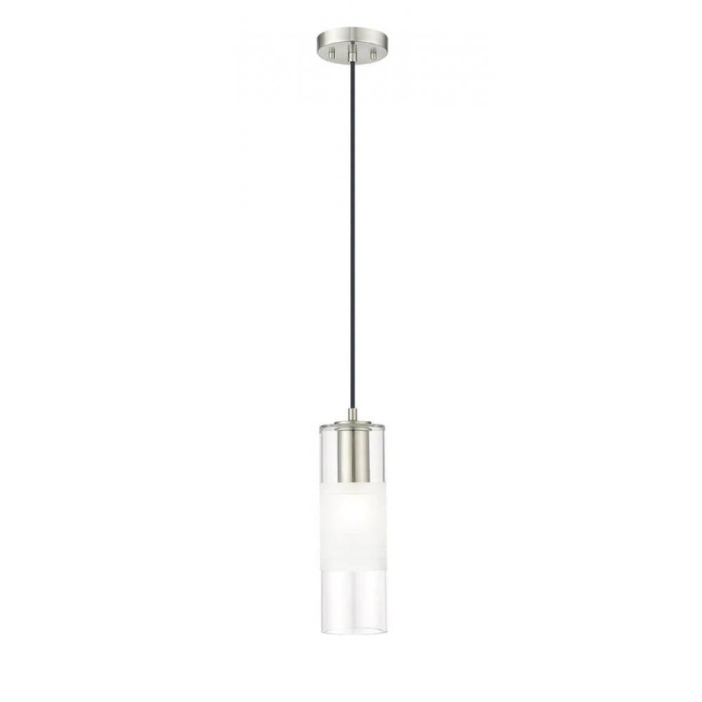 1 Light  Pendant-Clear+Frosted