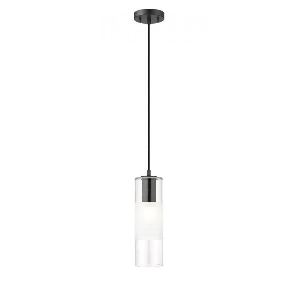 1 Light  Pendant-Clear+Frosted