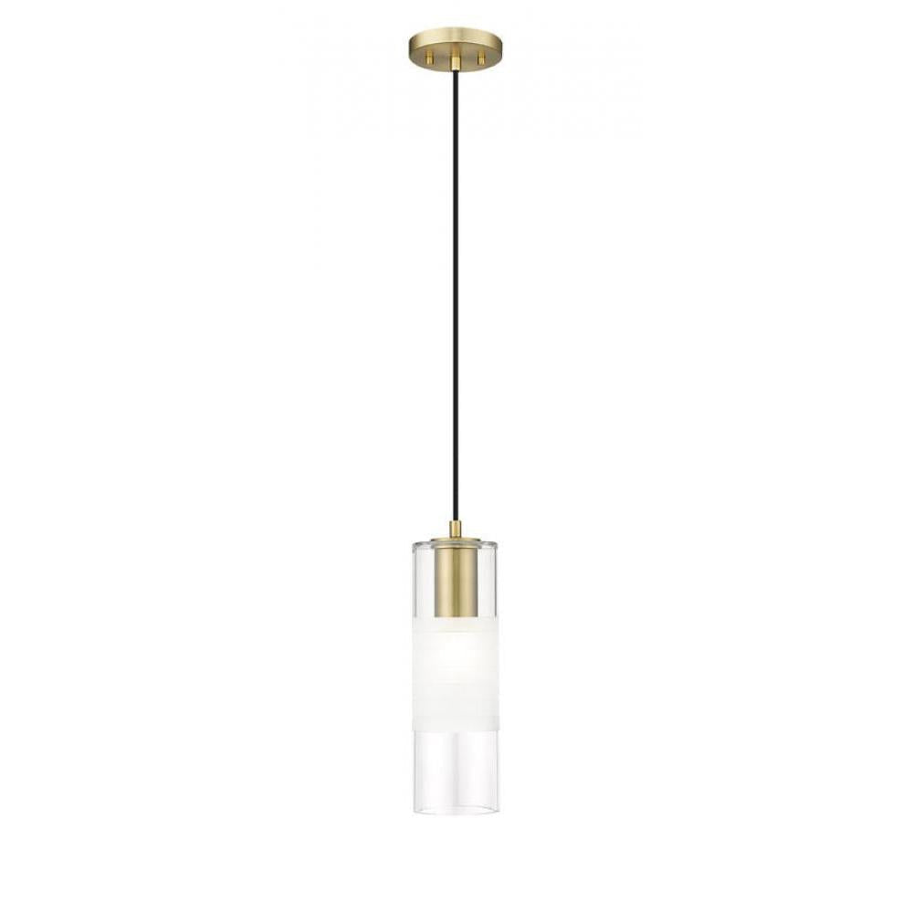 1 Light  Pendant-Clear+Frosted