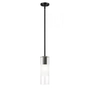 1 Light  Pendant-Clear+Frosted