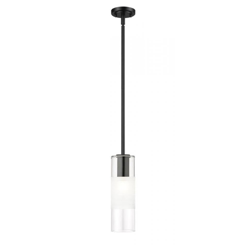 1 Light  Pendant-Clear+Frosted
